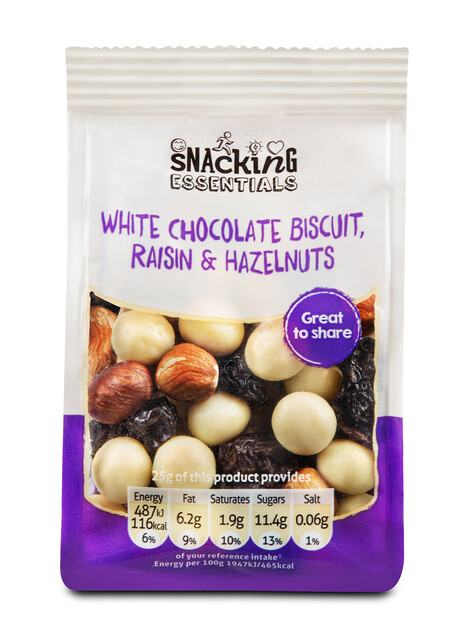 White Chocolate Bisuit, Raisins and Hazelnuts