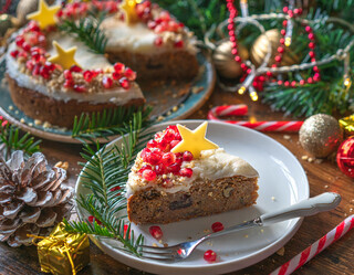 <p>Frost the cake or refrigerate until needed.</p><p>Top the final cake with pomegranates, and crushed walnuts.</p>